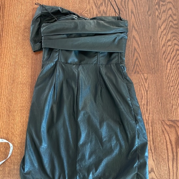 PINKO faux SOFTEST leather strapless mini dress homecoming cocktail black NWOT 6 - Picture 14 of 16